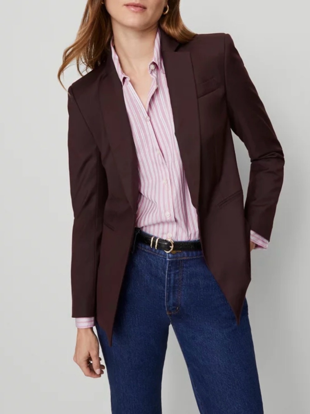 Ann Taylor striped relaxed perfect shirt- Button-Down - Picture 2 of 3